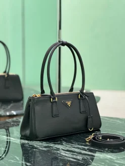 Alternative view of PRADA Top Handle Bags Saffiano Leather (Black-Gold) 30X14X11CM G80202608080221