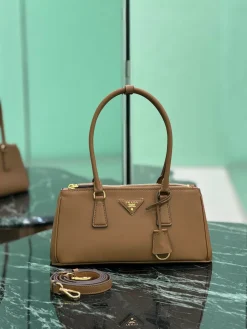 PRADA Top Handle Bags Saffiano Leather (Brown-Gold) 30X14X11CM G80202608080222