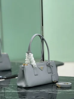 Alternative view of PRADA Top Handle Bags Saffiano Leather (Gray-Gold) 30X14X11CM G80202608080218