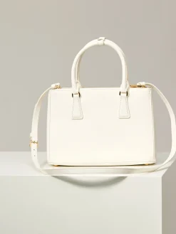 Alternative view of PRADA Top Handle Bags Saffiano Leather (White-Gold) 28X20X12CM F70202608080937