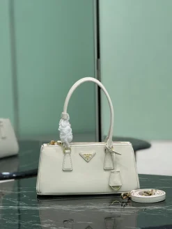 PRADA Top Handle Bags Saffiano Leather (White-Gold) 30X14X11CM G80202608080220
