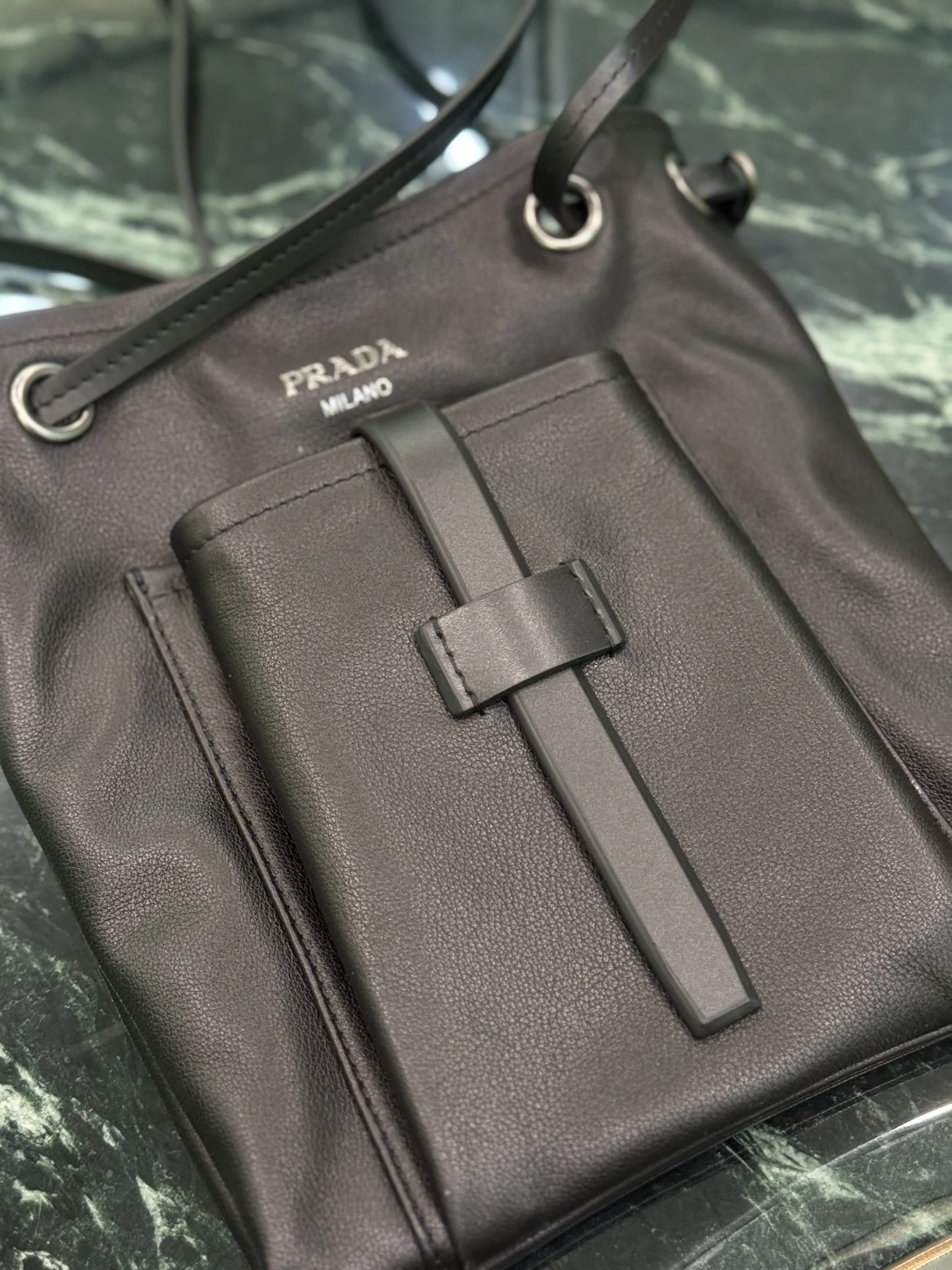 PRADA Totes Bags Calf Leather (Black) 25x24cm D50202608080906 - Image 5