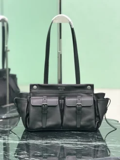 PRADA Totes Bags Calf Leather (Black) 30x22x15cm H20202608081866