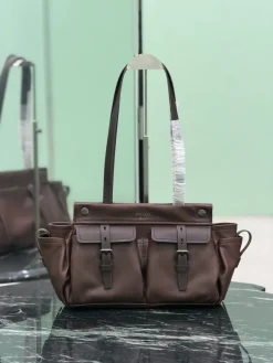 PRADA Totes Bags Calf Leather (Brown) 30X22X15CM H20202608081865