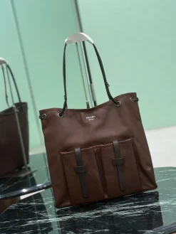 Alternative view of PRADA Totes Bags Calf Leather (Brown-Black) 39x33cm F20202608080907