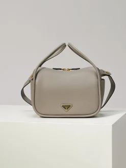PRADA Totes Bags Calf Leather (Gray-Gold) 25X18X10CM E90202608081083