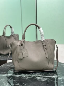 PRADA Totes Bags Leather (Gray) 38x32x14 cm H30202608081811