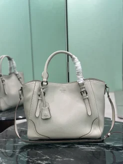 PRADA Totes Bags Leather (White) 38X32X14CM H30202608081813