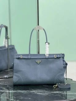 PRADA Totes Bags Matte Leather (Blue-Gold) 38X30X12CM G60202608081775