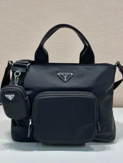 PRADA Totes Bags Nylon (Black) 34x24x13 CM D50202608080979