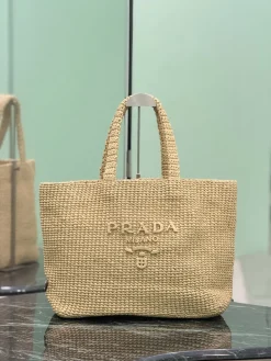 PRADA Totes Bags Raffia (Beige) 40X34X15 CM G00202608081880