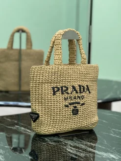 Alternative view of PRADA Totes Bags Raffia (Beige-Black) 24X24X8CM D80202608081888