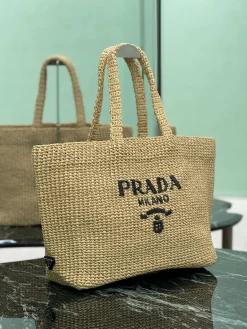 Alternative view of PRADA Totes Bags Raffia (Beige-Black) 40X34X15CM G00202608081882