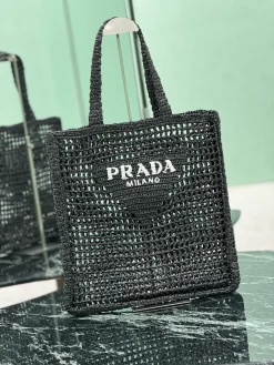 Alternative view of PRADA Totes Bags Raffia (Black) 36X38X3CM D20202608081898