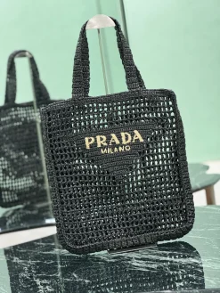 Alternative view of PRADA Totes Bags Raffia (Black-Gold) 36X38X3 CM D20202608081896
