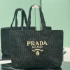PRADA Totes Bags Raffia (Black-Gold) 40X34X15CM G00202608081881