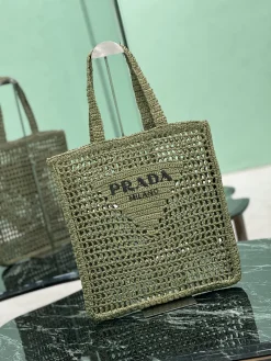Alternative view of PRADA Totes Bags Raffia (Green-Black) 36X38X3 CM D20202608081899