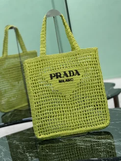 Alternative view of PRADA Totes Bags Raffia (Green-Black) 36X38X3CM D20202608081903