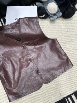 Alternative view of PRADA Vests Lamb Leather S-XL D15202608041393