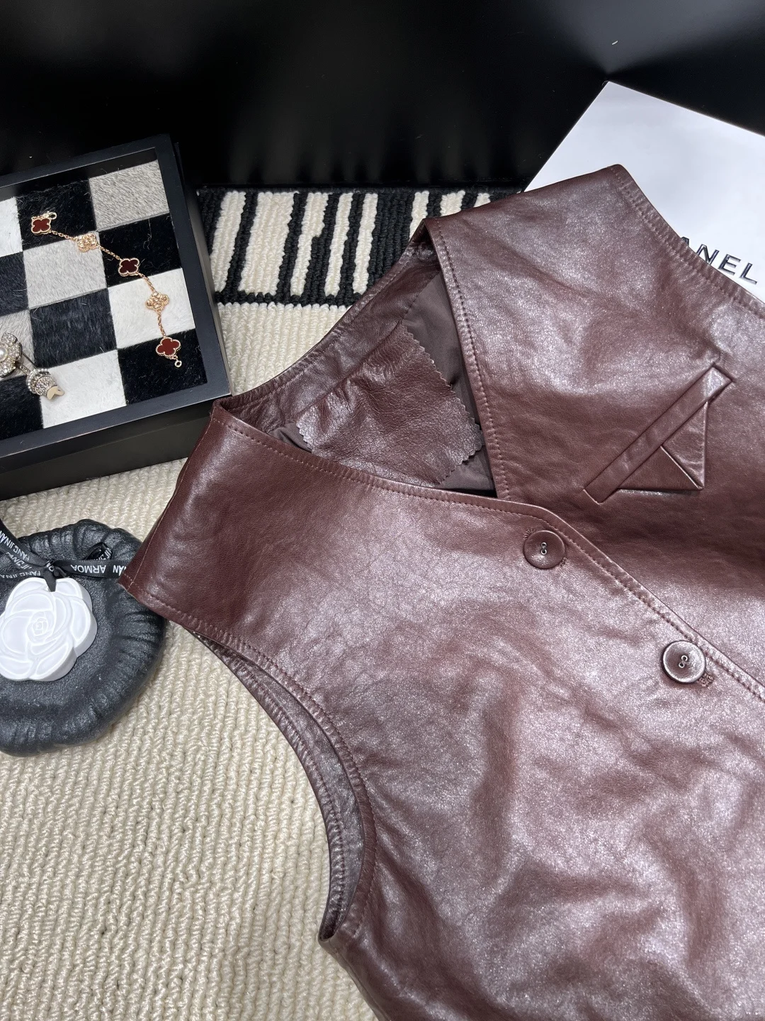 PRADA Vests Lamb Leather S-XL D15202608041393 - Image 3