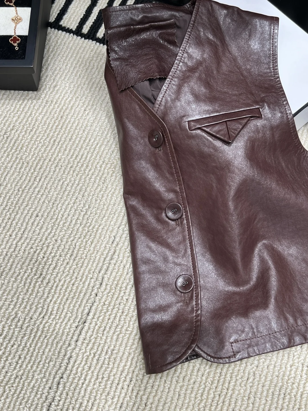 PRADA Vests Lamb Leather S-XL D15202608041393 - Image 4