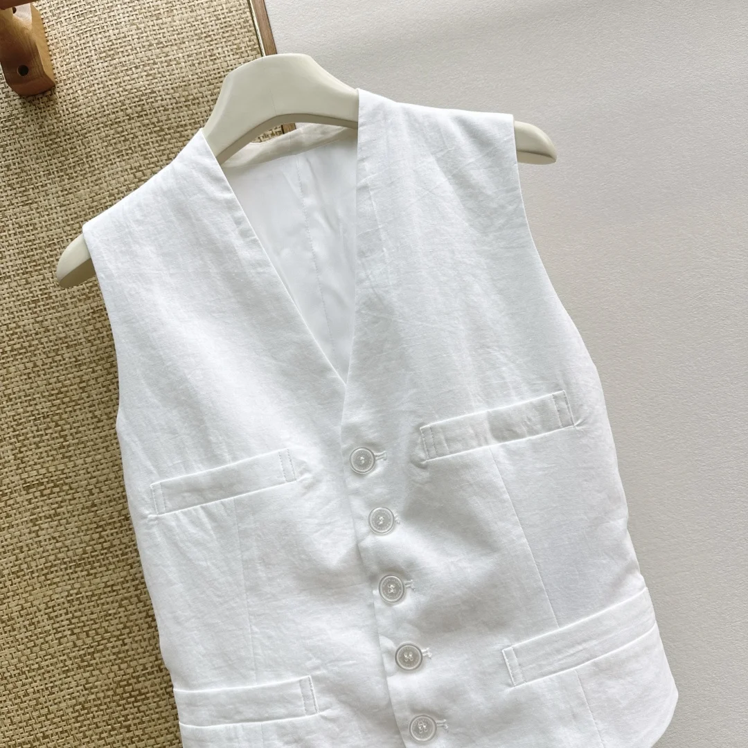 RALPH LAUREN Vests Linen Blend S-M-L B45202608042370 - Image 2
