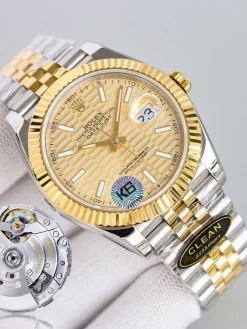 Alternative view of ROLEX Datejust Automatic (Gold-Green-Blue Dial) 36mm CLEAN A350202608050143