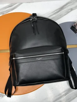 SAINT LAURENT Backpacks Bags Leather (Black) 30X38X17CM F30202608082636