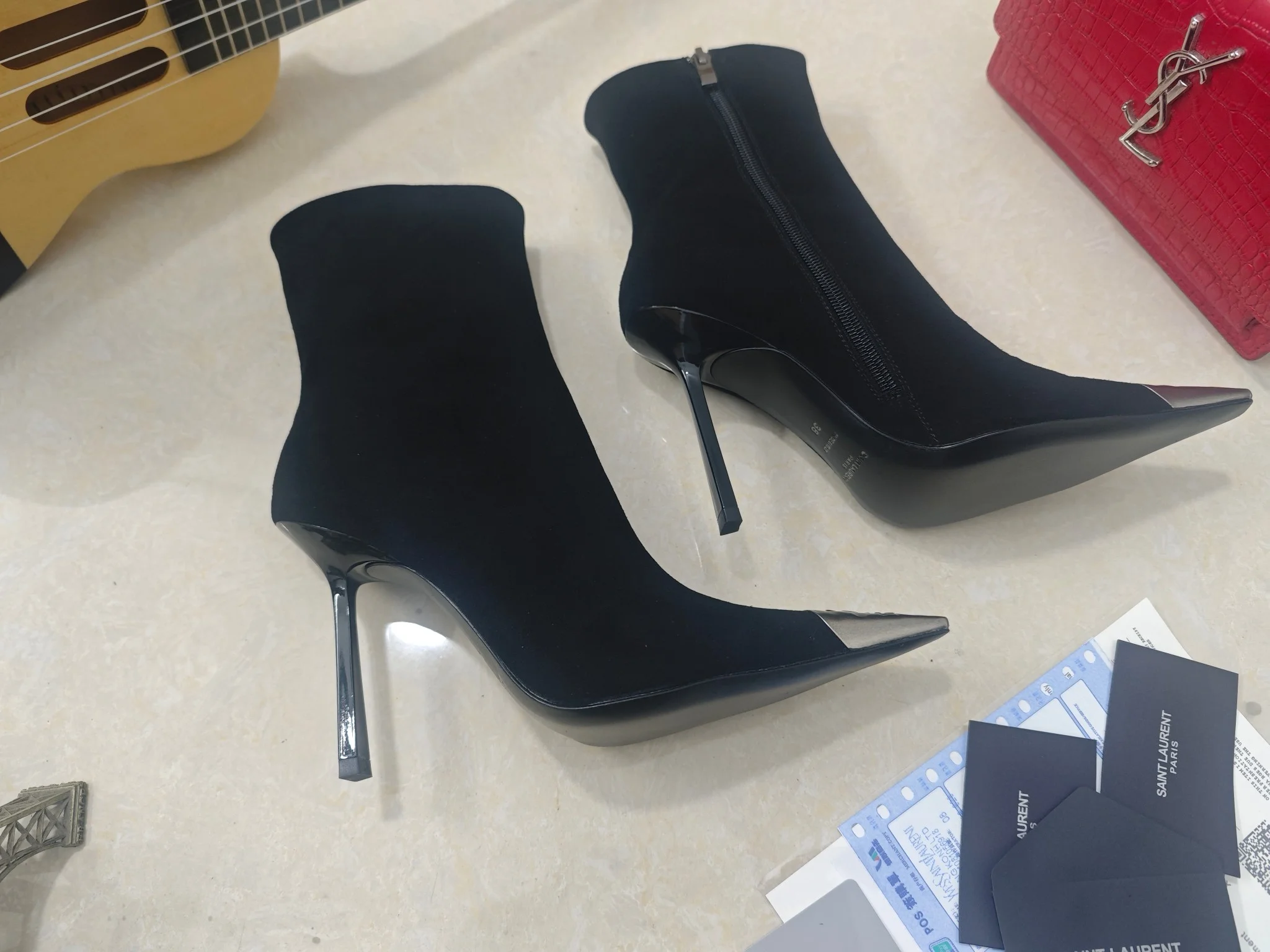 SAINT LAURENT Booties Calfskin Patent EU35-41 C40202608030088