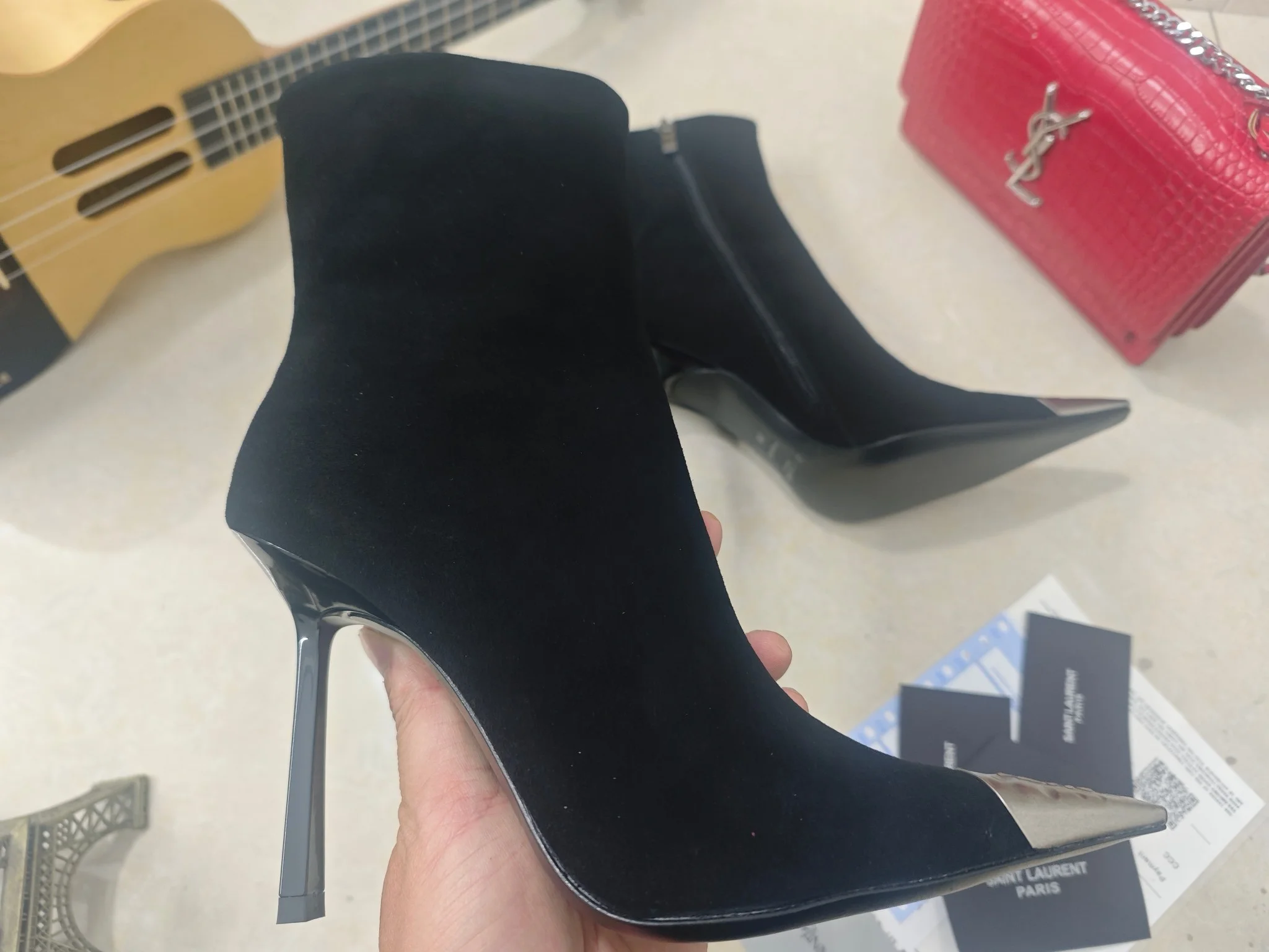 SAINT LAURENT Booties Calfskin Patent EU35-41 C40202608030088 - Image 3