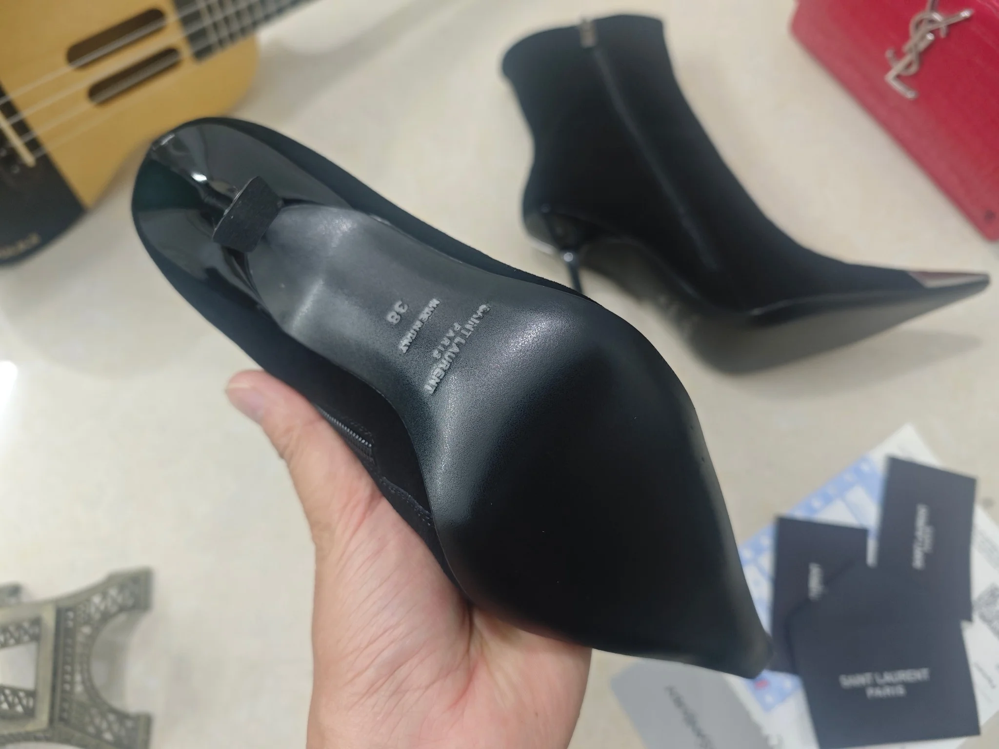SAINT LAURENT Booties Calfskin Patent EU35-41 C40202608030088 - Image 4