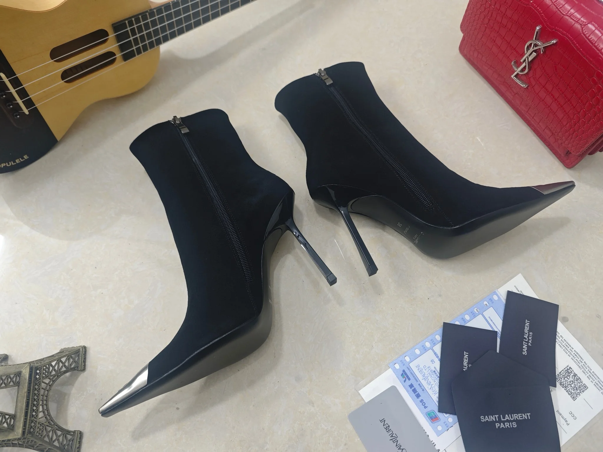 SAINT LAURENT Booties Calfskin Patent EU35-41 C40202608030088 - Image 6