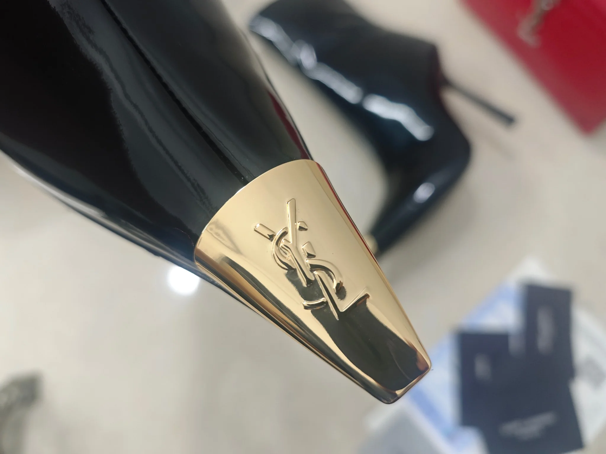 SAINT LAURENT Booties Calfskin Patent Leather EU35-41 C40202608030090 - Image 5
