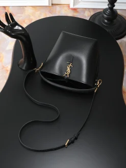 Alternative view of SAINT LAURENT Bucket Bags Calf Leather (Black-Gold) 17X20X13CM E00202608080849