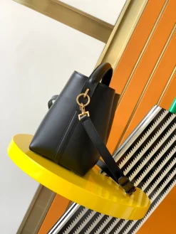 Alternative view of SAINT LAURENT Bucket Bags Calf Leather (Black-Gold) 17X20X13CM F60202608080496