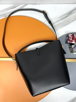 Alternative view of SAINT LAURENT Bucket Bags Calf Leather (Black-Gold) 26X20X12CM E50202608082399