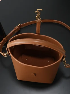 Alternative view of SAINT LAURENT Bucket Bags Calf Leather (Brown-Gold) 17X20X13CM E00202608080836