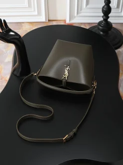 Alternative view of SAINT LAURENT Bucket Bags Calf Leather (Green-Gold) 17X20X13CM E00202608080852