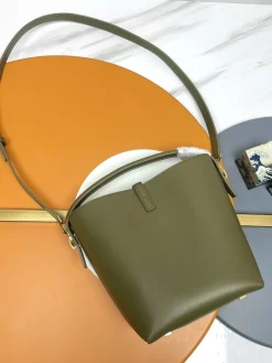 Alternative view of SAINT LAURENT Bucket Bags Calf Leather (Green-Gold) 17X20X13CM E00202608082390
