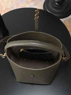 Alternative view of SAINT LAURENT Bucket Bags Calf Leather (Green-Gold) 26X20X12CM E50202608080853