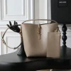 SAINT LAURENT Bucket Bags Calfskin Leather (Beige-Gold) 26X20X12CM E50202608080844