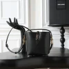 SAINT LAURENT Bucket Bags Calfskin Leather (Black-Gold) 15X13X6CM D50202608080848