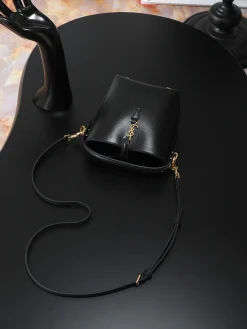 Alternative view of SAINT LAURENT Bucket Bags Calfskin Leather (Black-Gold) 15X13X6CM D50202608080848