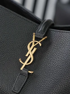 Alternative view of SAINT LAURENT Bucket Bags Calfskin Leather (Black-Gold) 26X20X12CM E30202608080828