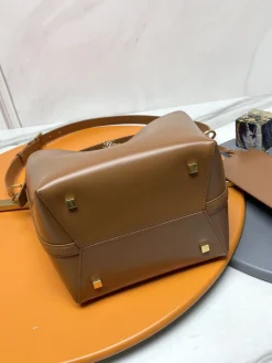 Alternative view of SAINT LAURENT Bucket Bags Calfskin Leather (Brown-Gold) 26X20X12 E50202608082397