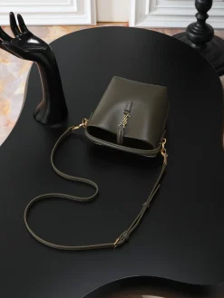 Alternative view of SAINT LAURENT Bucket Bags Calfskin Leather (Green-Gold) 15X13X6CM D50202608080851