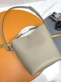 Alternative view of SAINT LAURENT Bucket Bags Italian Calfskin (Beige-Silver) 26X20X12 E50202608082398