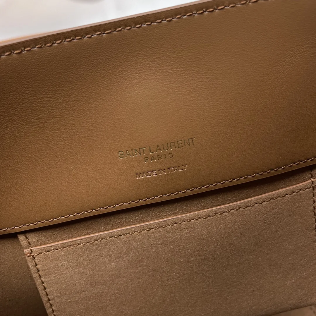 SAINT LAURENT Bucket Bags Italian Calfskin (Brown-Gold) 17X20X13CM E00202608082391 - Image 7