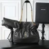 SAINT LAURENT Bucket Bags Lamb Leather (Black-Gold) 35X35X10CM F10202608080896
