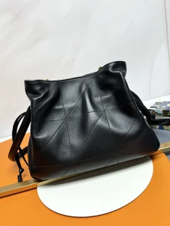Alternative view of SAINT LAURENT Bucket Bags Lambskin Leather (Black-Gold) 26X18X11CM E30202608082192